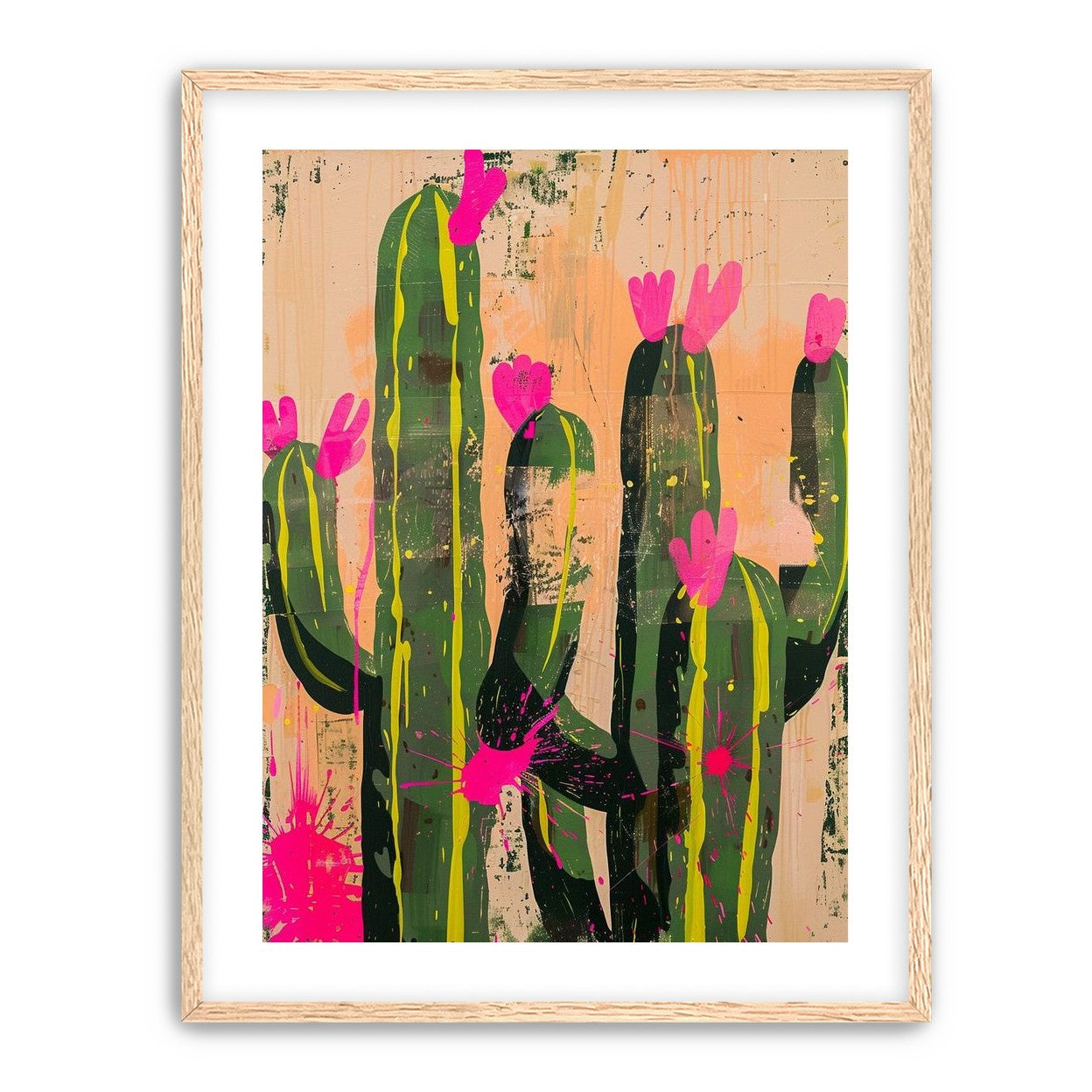 Pink blooms on cacti