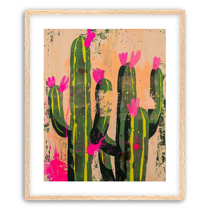 Pink blooms on cacti