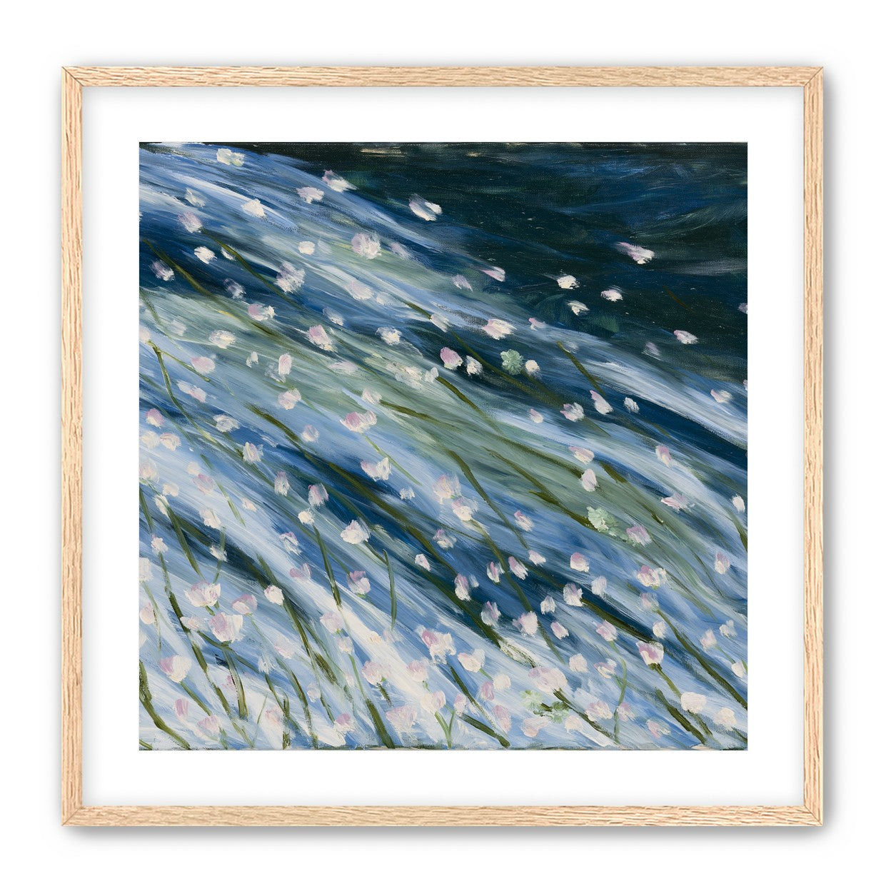 Flowers in a blue rush