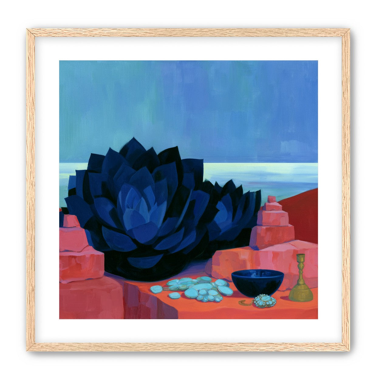Blue flower in red light