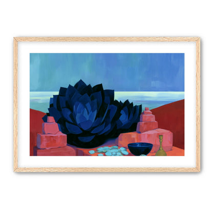Blue flower in red light