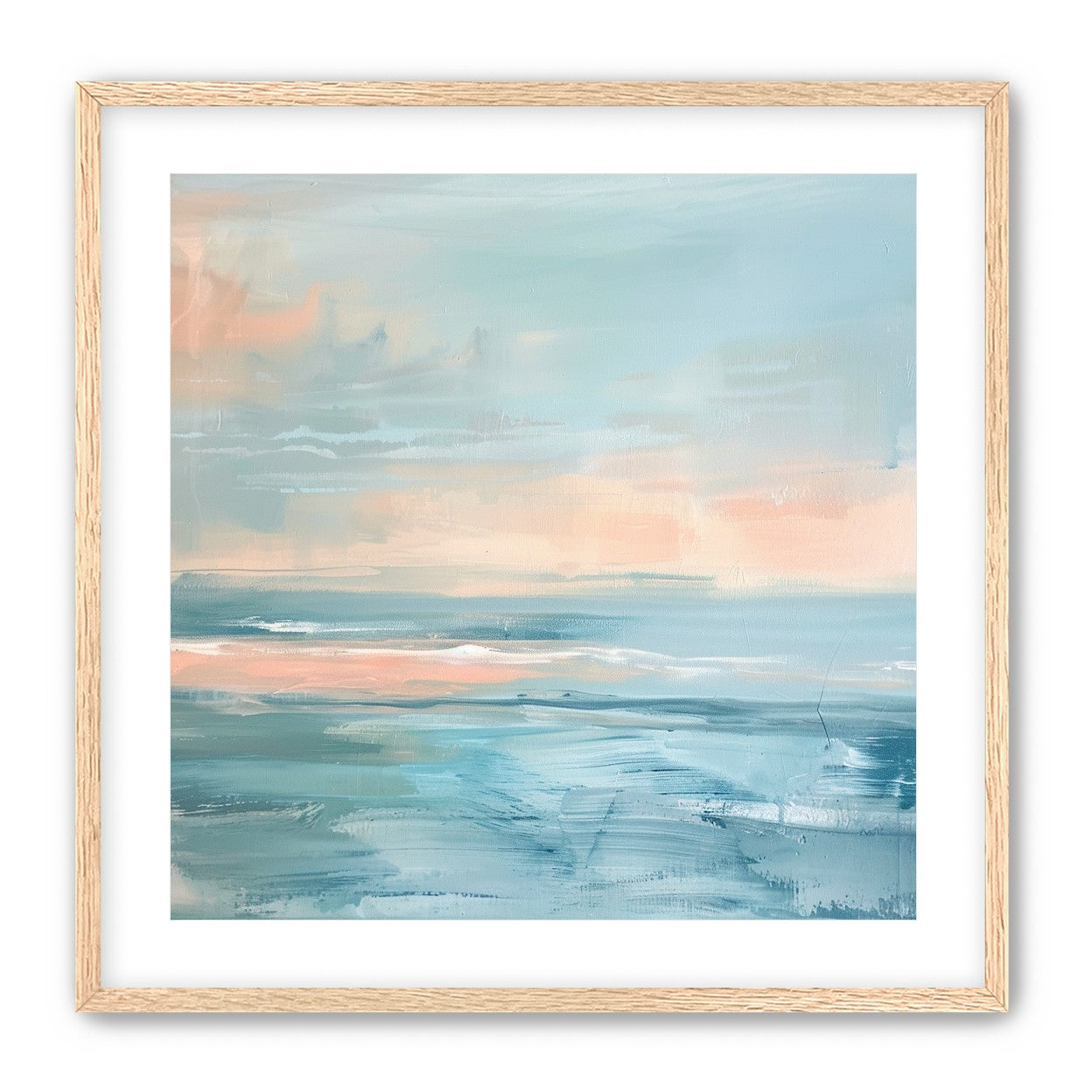 Peach light on blue sea