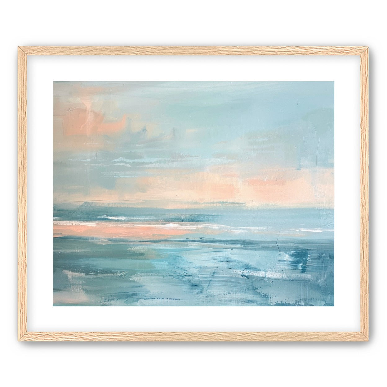 Peach light on blue sea