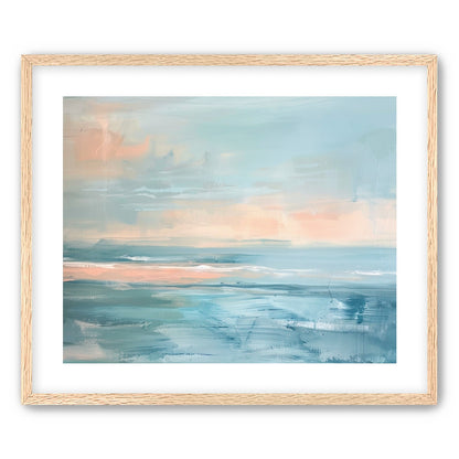 Peach light on blue sea