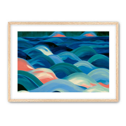 Pink light among blue waves