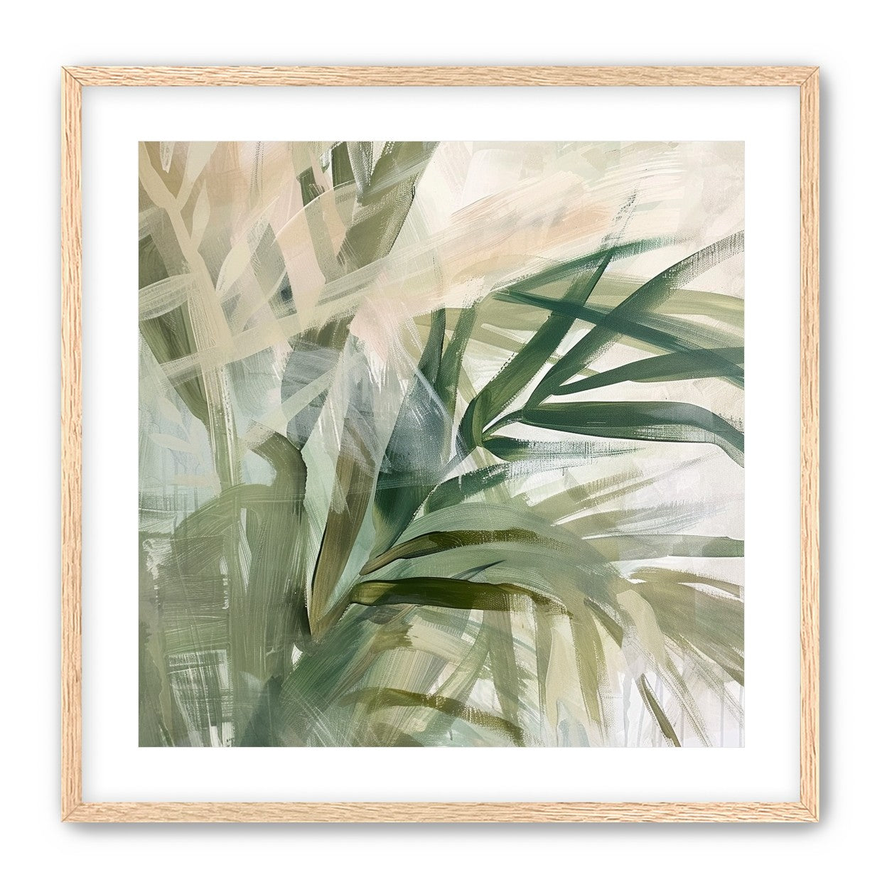 Green leaves in milky light