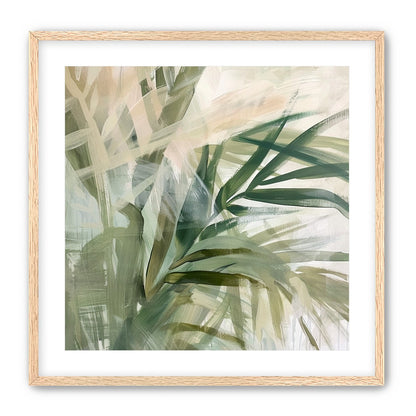 Green leaves in milky light