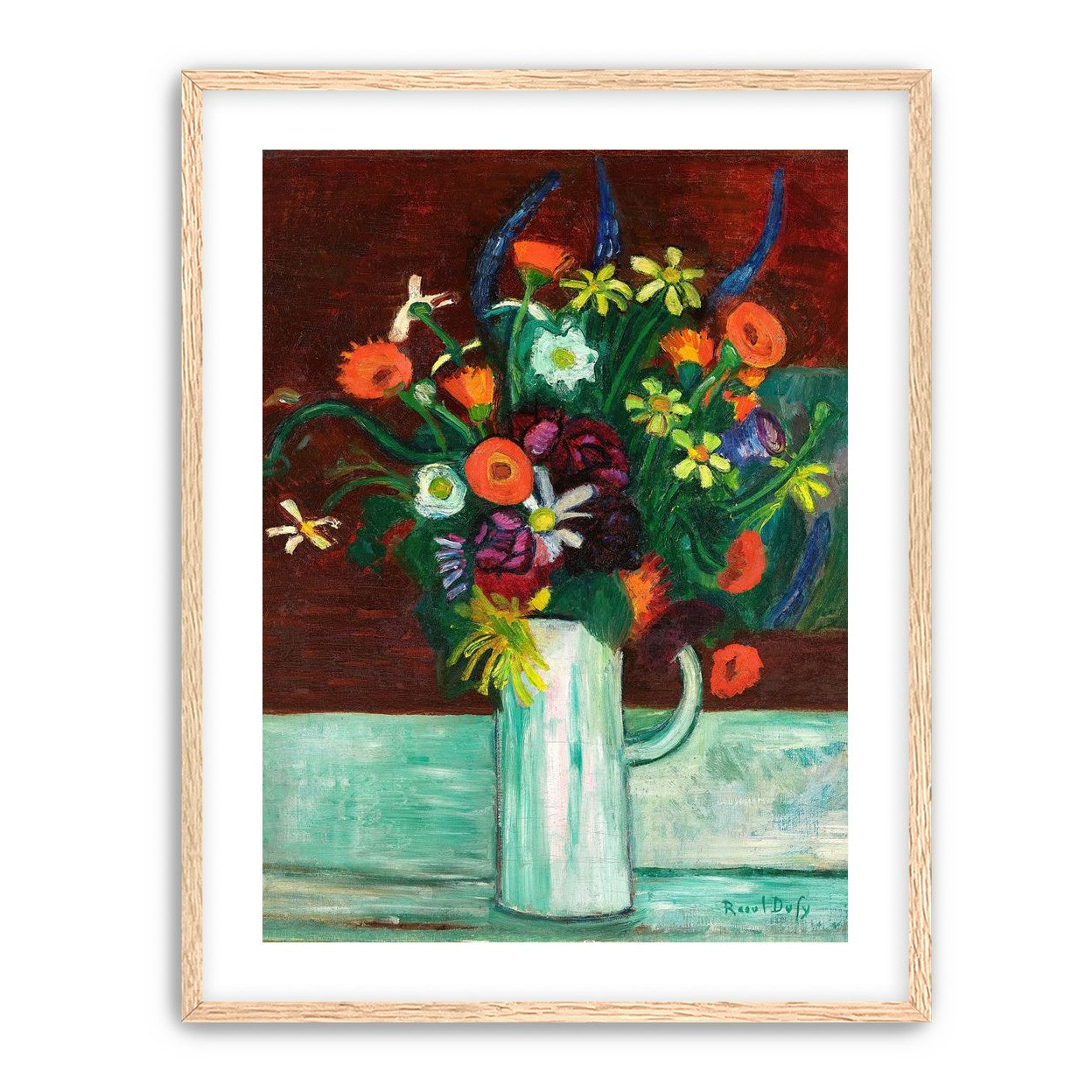 Flowers above the green table