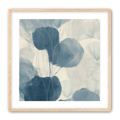 Ginkgo fans among round leaves