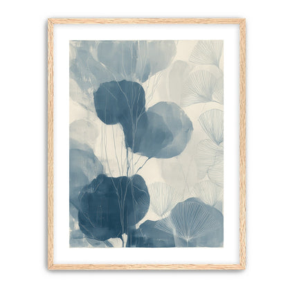 Ginkgo fans among round leaves