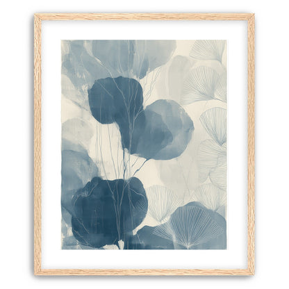 Ginkgo fans among round leaves
