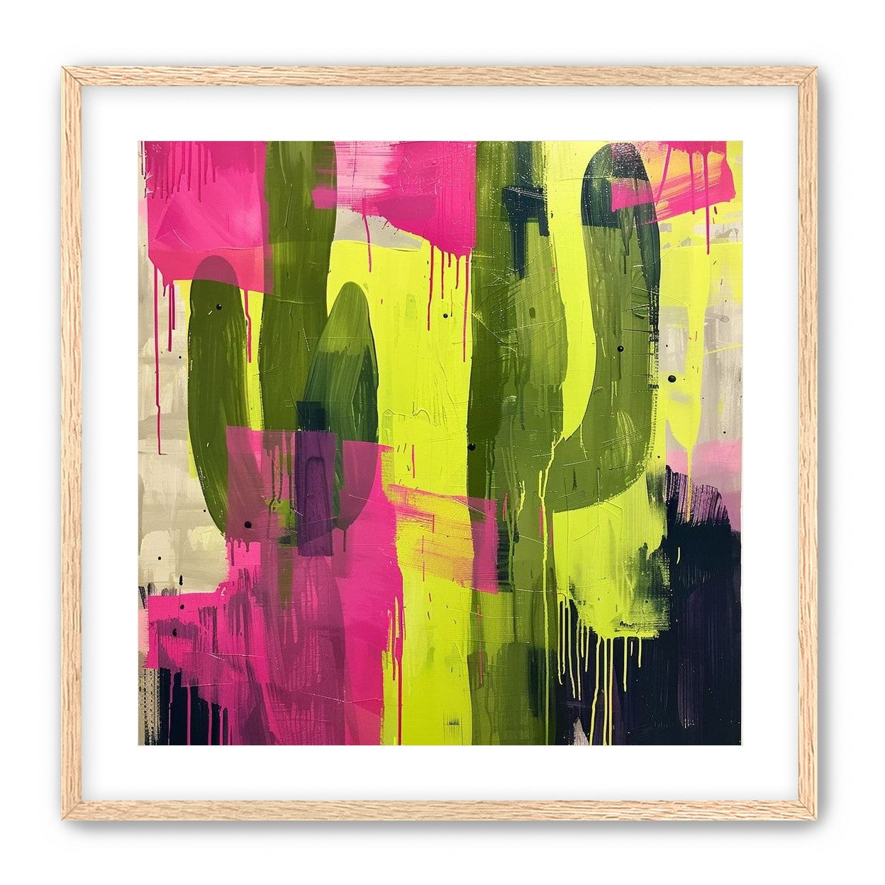 Dark columns within neon wash