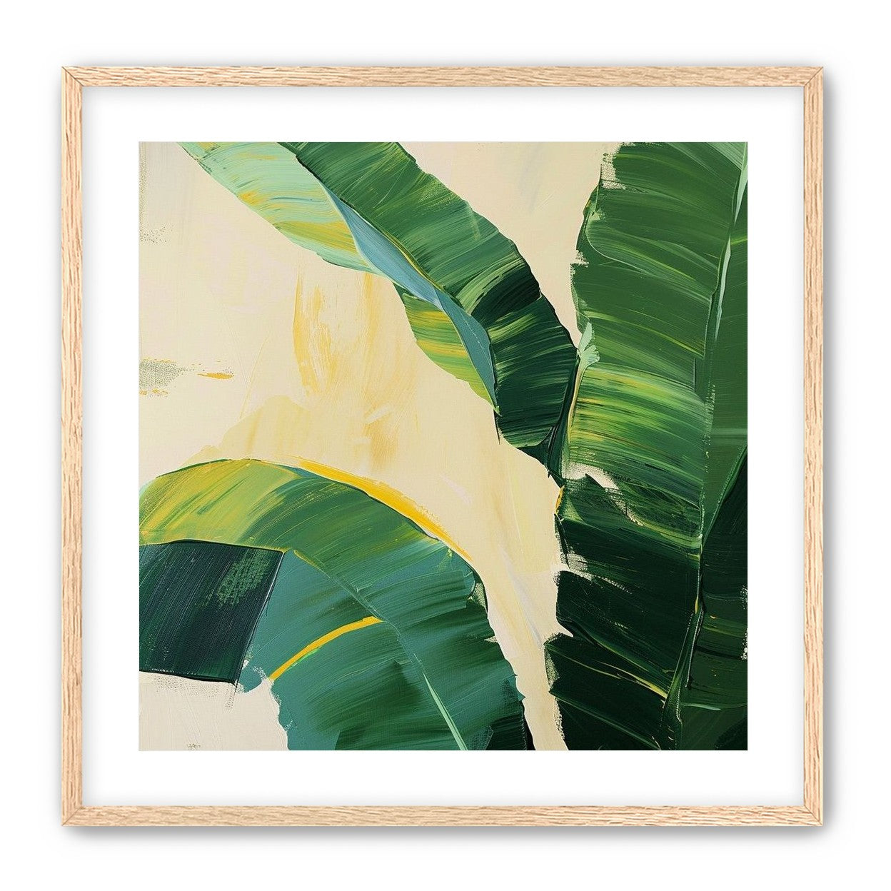 Green leaves in soft cream light