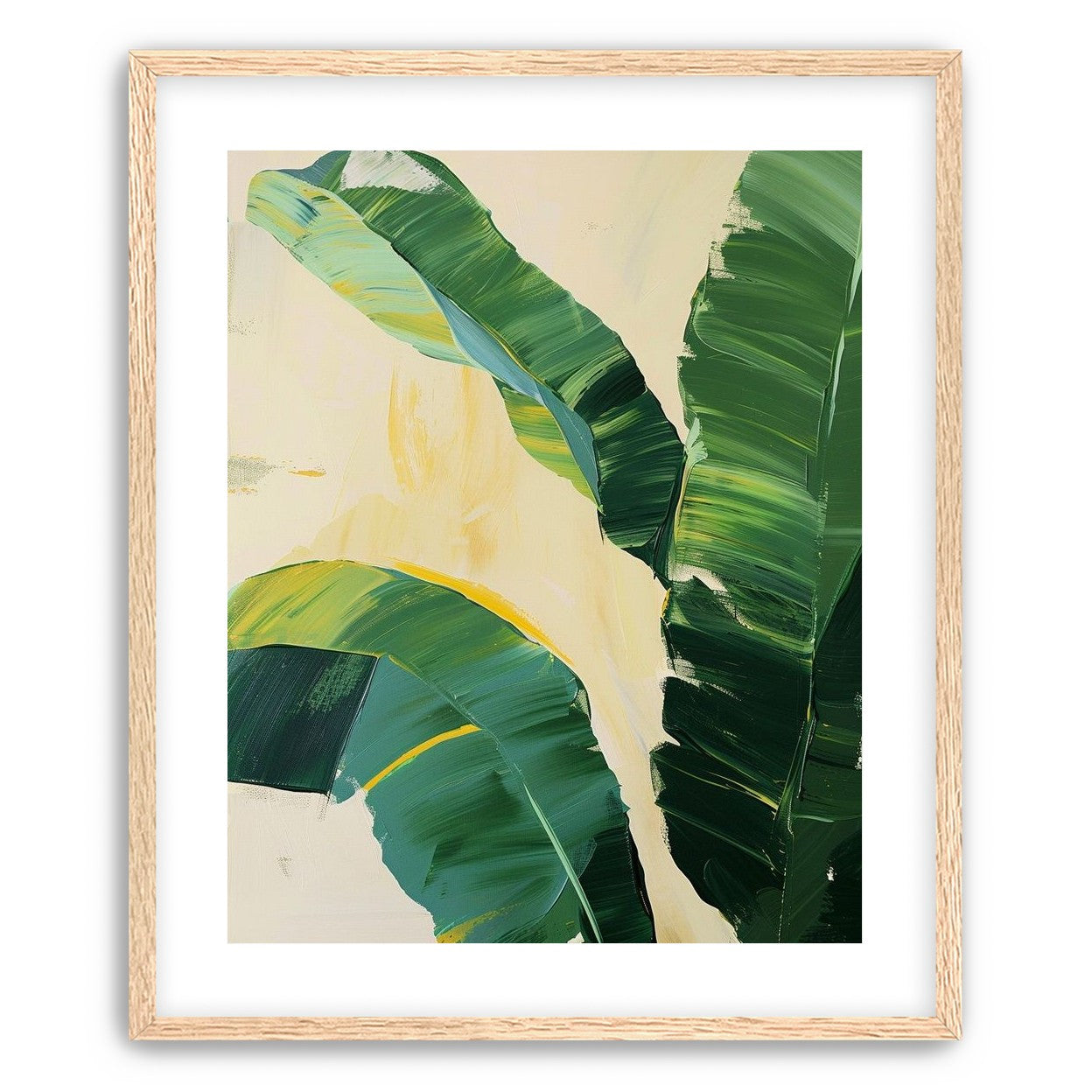 Green leaves in soft cream light