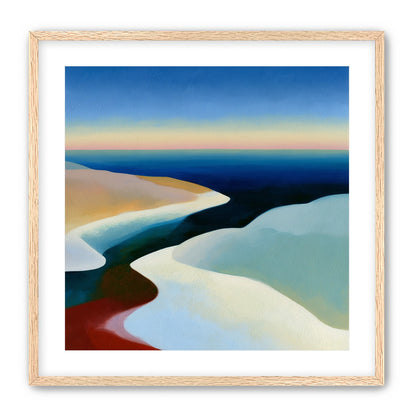 Blue sky over white dunes