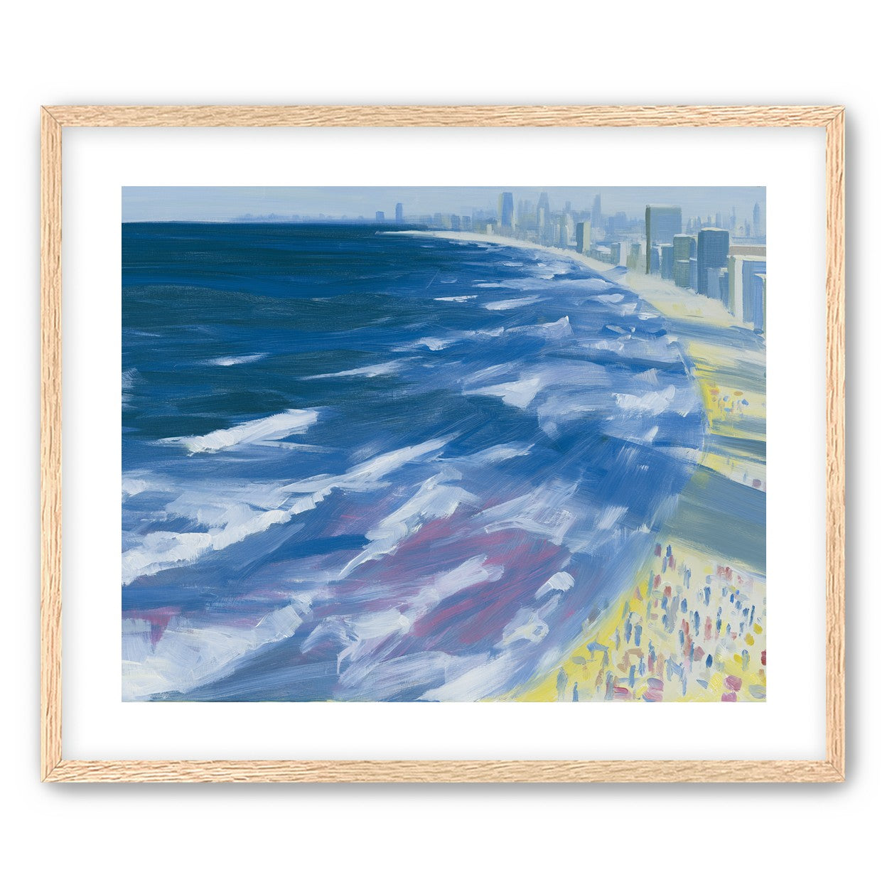 White surf along the skyline