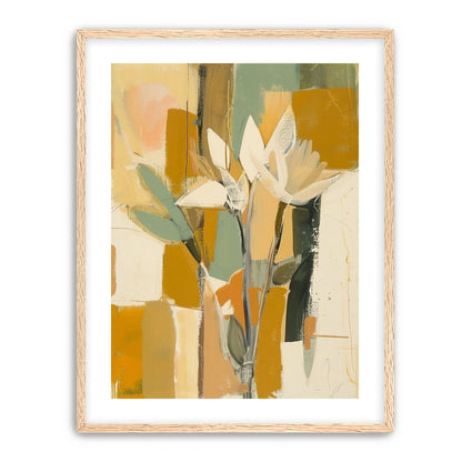 White flowers in ochre light