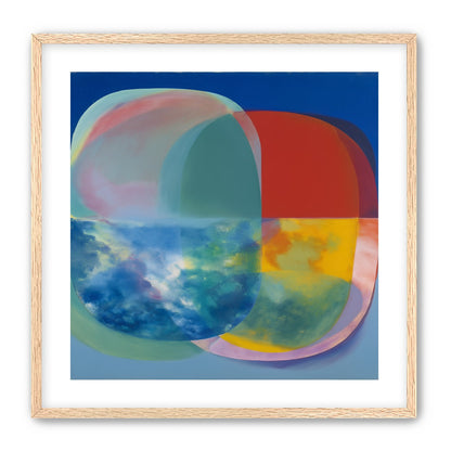 Translucent overlaps on blue field