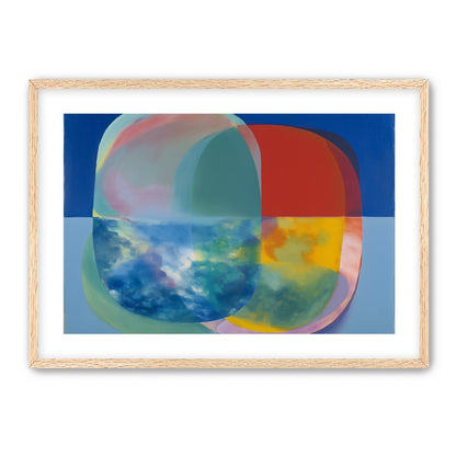 Translucent overlaps on blue field