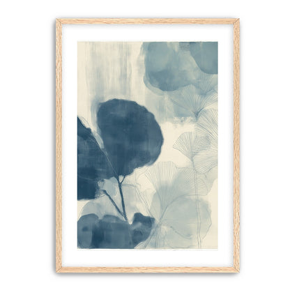 Indigo leaves on cream paper
