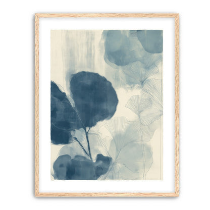 Indigo leaves on cream paper