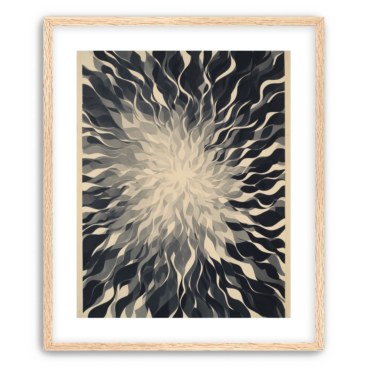 Pale center in black sweep