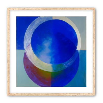 Pale arc across blue circle