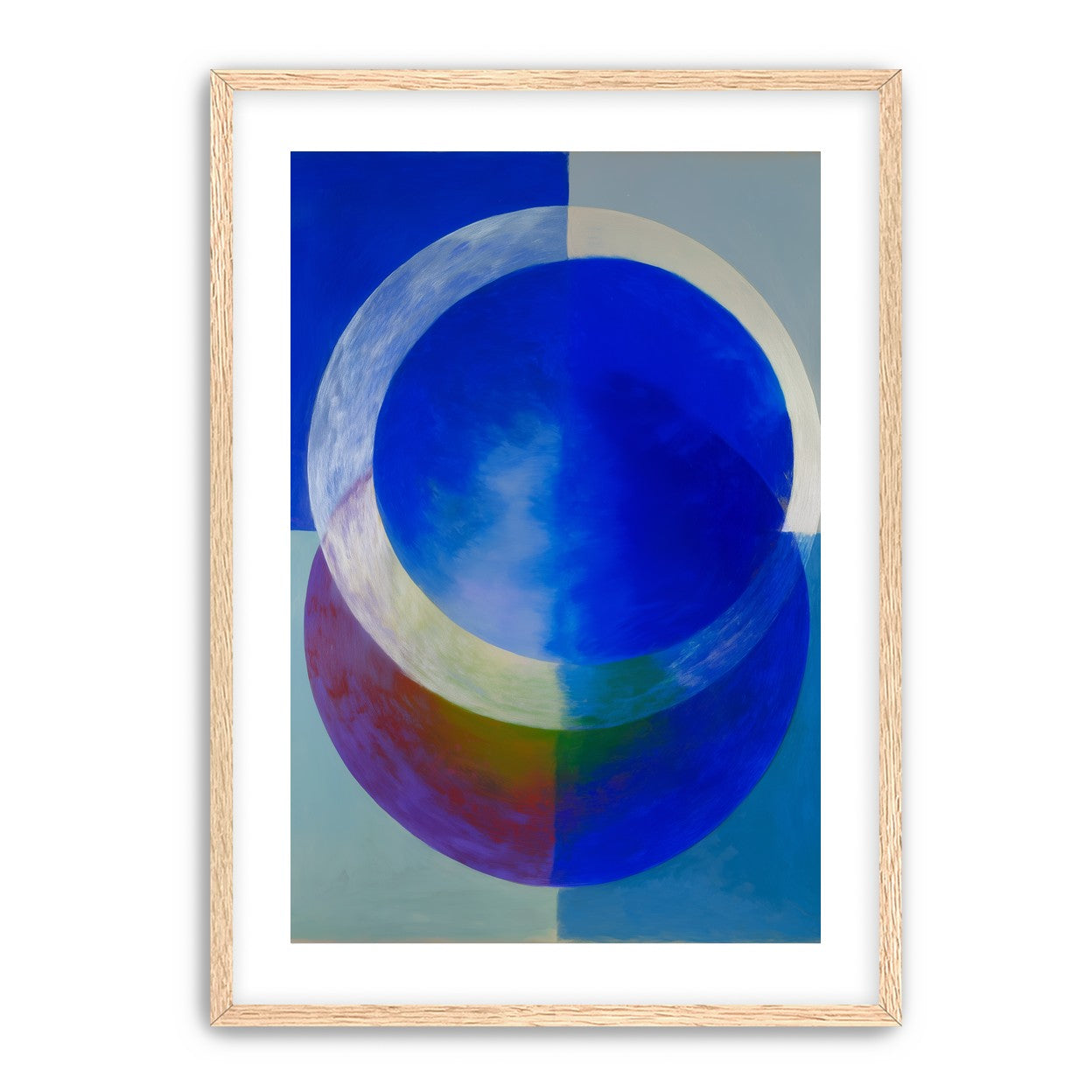 Pale arc across blue circle
