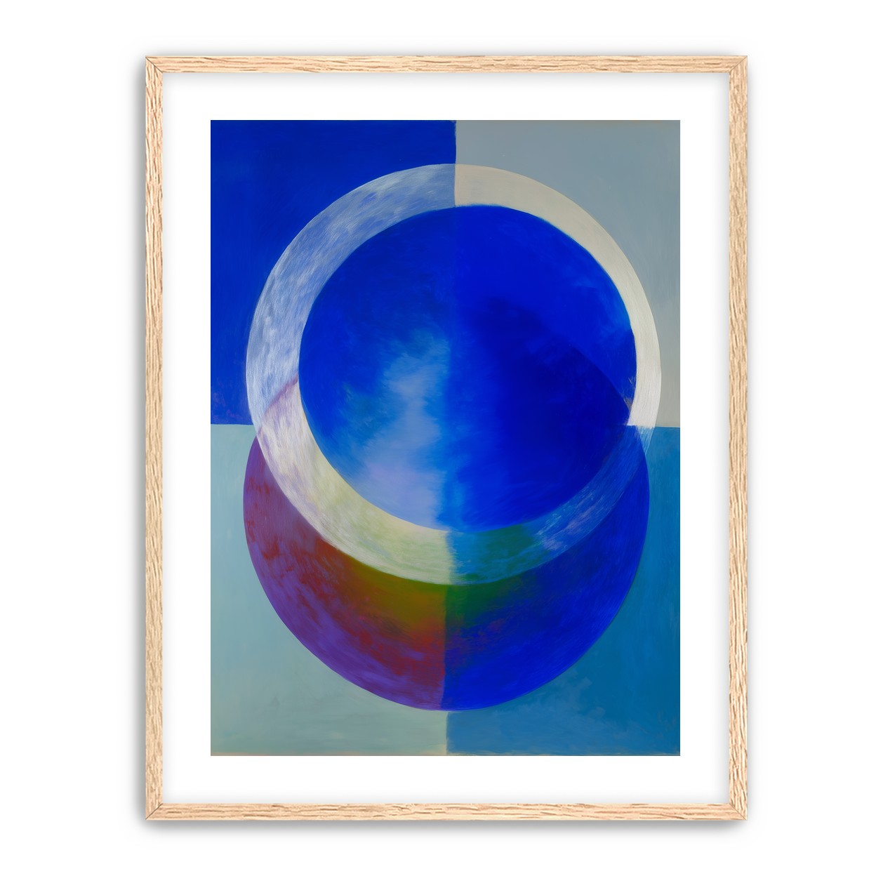 Pale arc across blue circle
