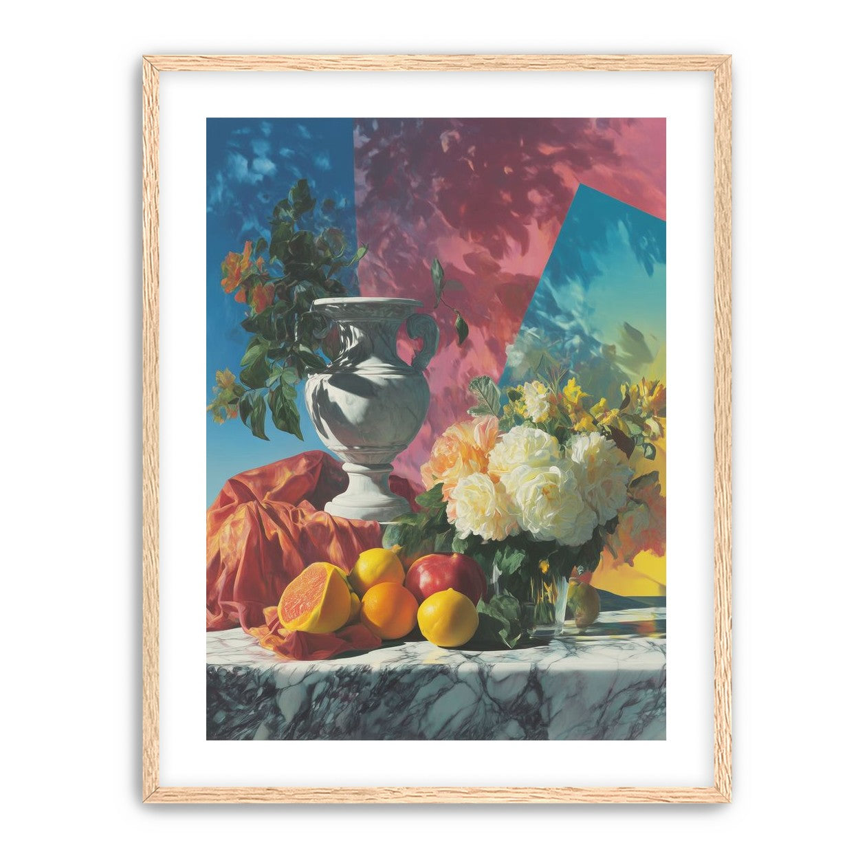 Urn and roses in hard light