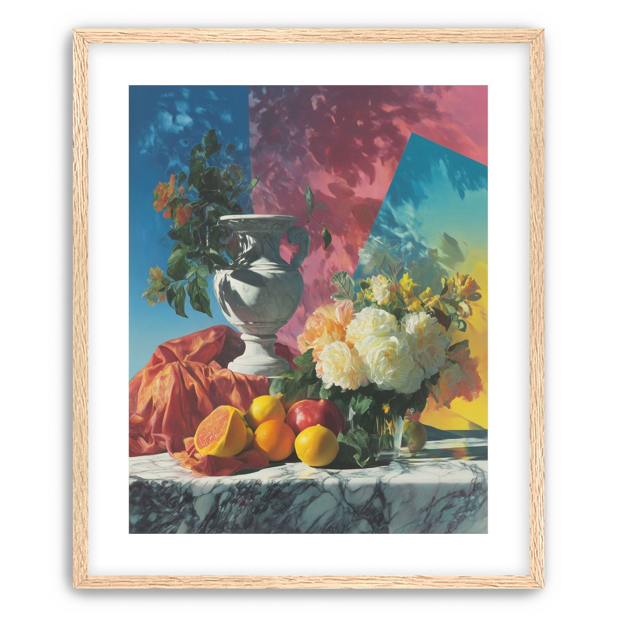 Urn and roses in hard light