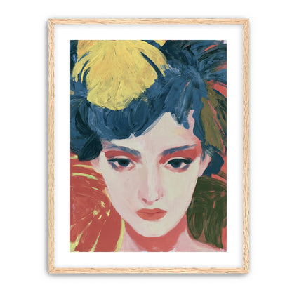 Yellow weight over her gaze