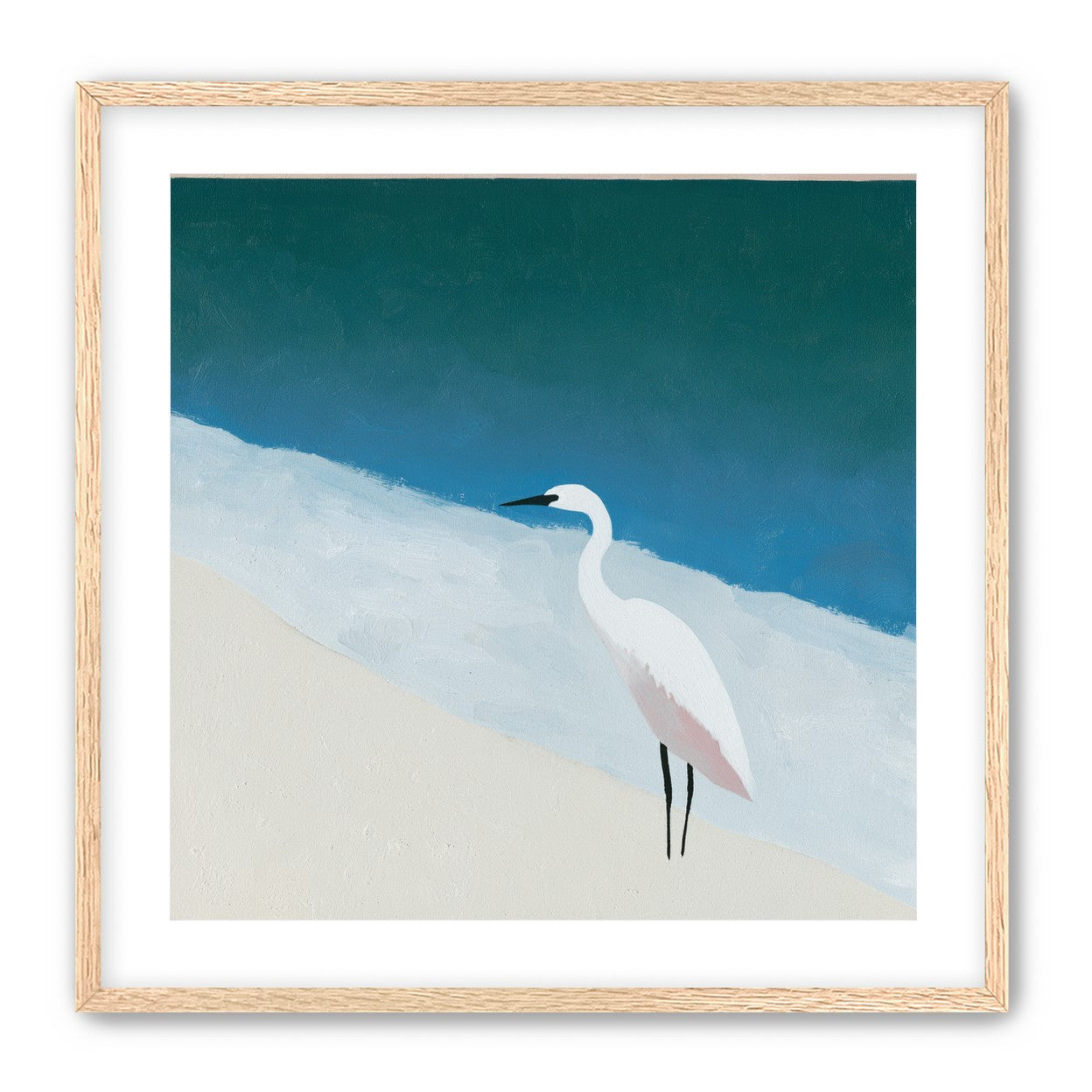 White egret at the shoreline