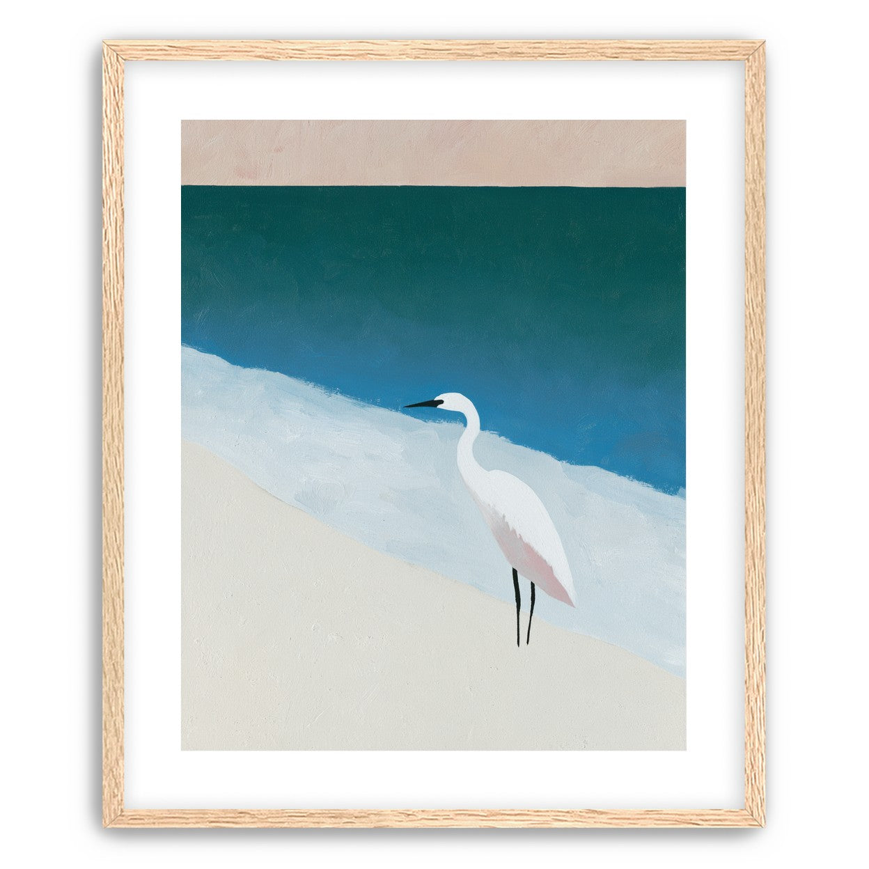 White egret at the shoreline