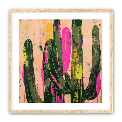 Neon pink on cactus green