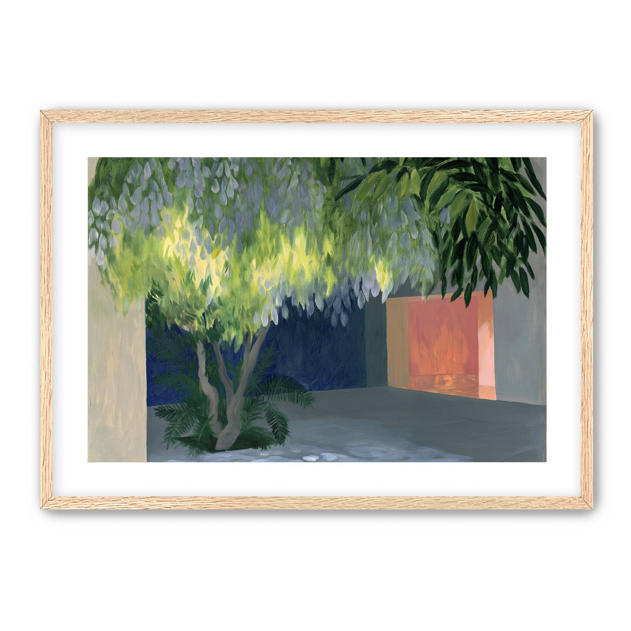 Spotted light under blossoms