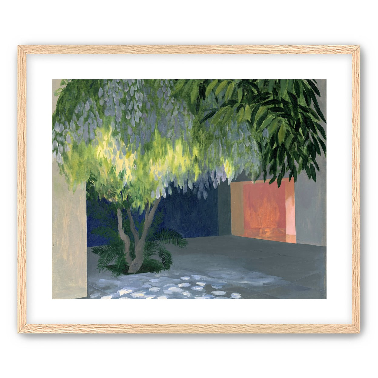 Spotted light under blossoms