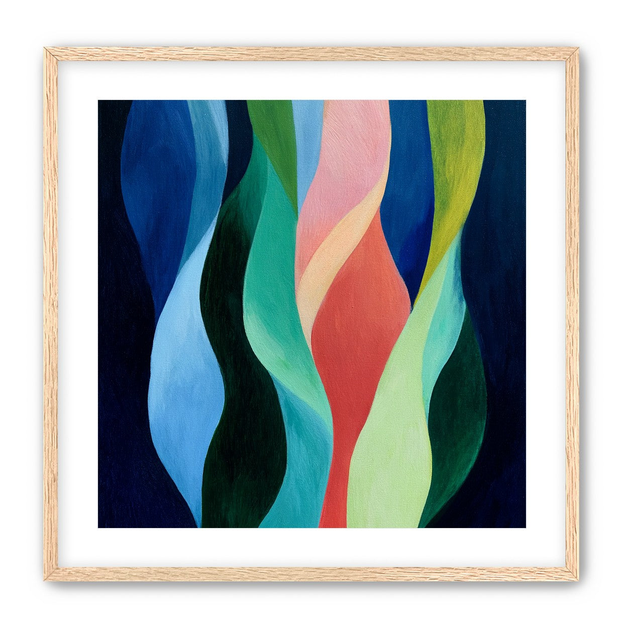 Layered wavy color bands