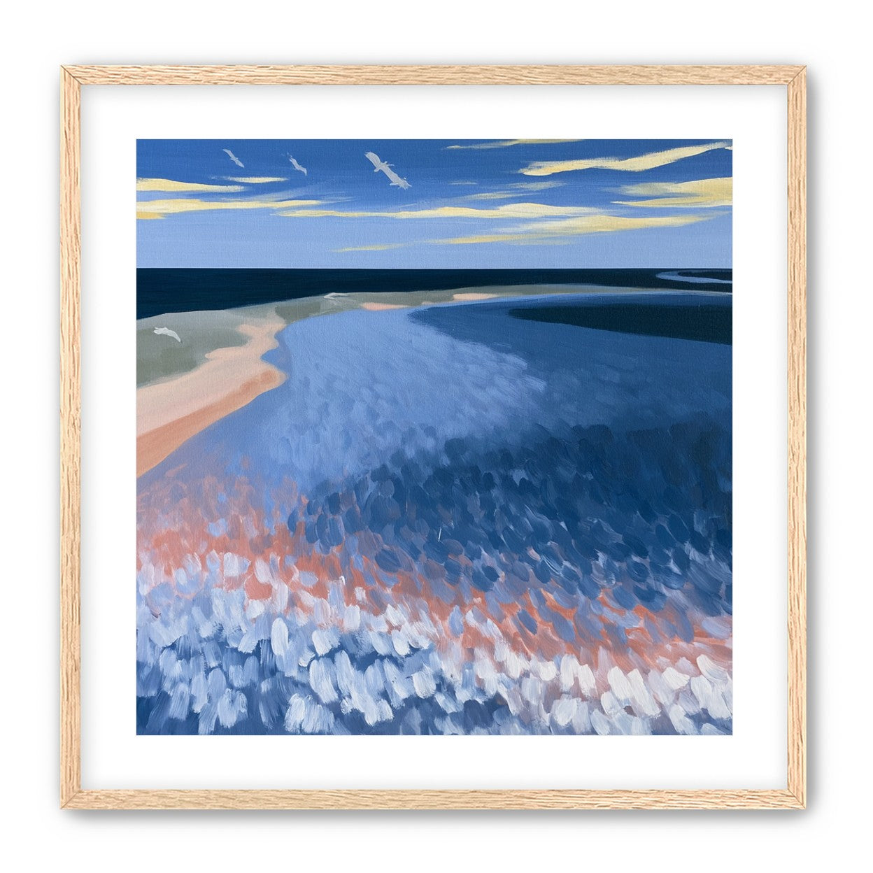 Pale sand in blue water