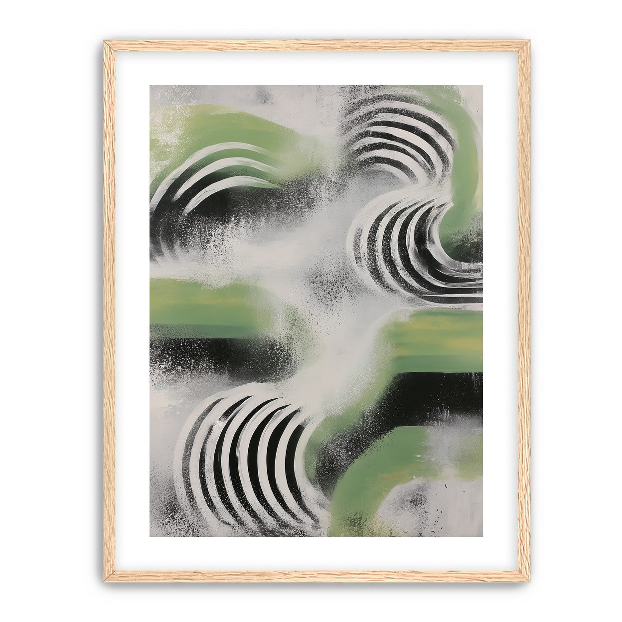 Curved bands in drifting haze