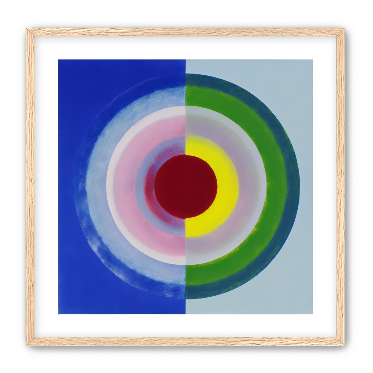 Blue and green split circle