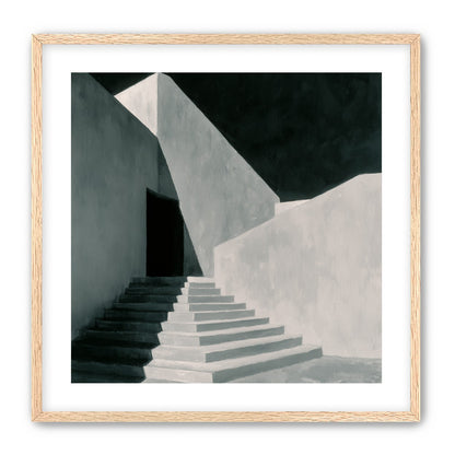 Stairs into the black doorway