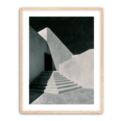Stairs into the black doorway