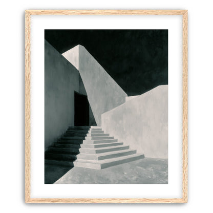 Stairs into the black doorway