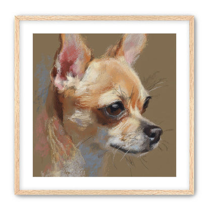 Pastel dog in profile