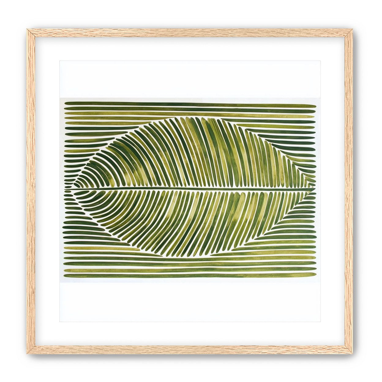 Palm frond in green bands