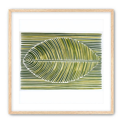Palm frond in green bands