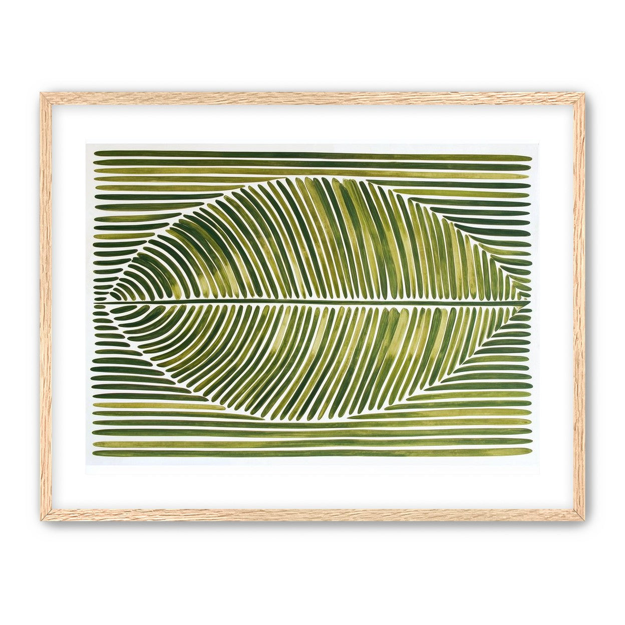 Palm frond in green bands