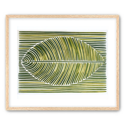 Palm frond in green bands