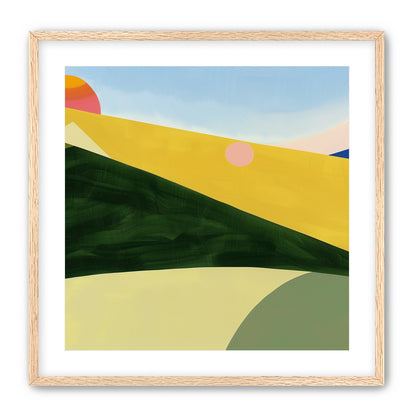 Three suns over rolling hills